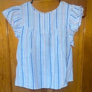 Blu Pepper Striped Blue and White Blouse